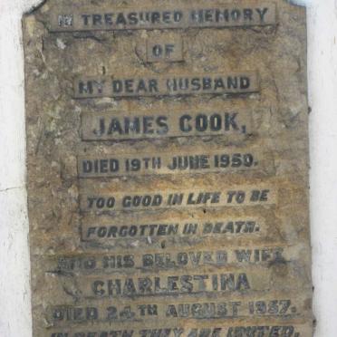 COOK James -1950 &amp; Charlestina -1957