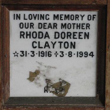 CLAYTON Rhoda Doreen 1916-1994