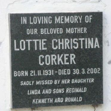 CORKER Lottie Christina 1931-2002
