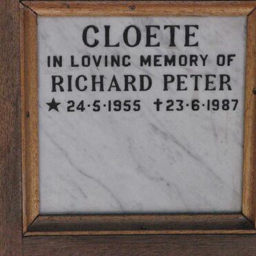CLOETE Richard Peter 1955-1987