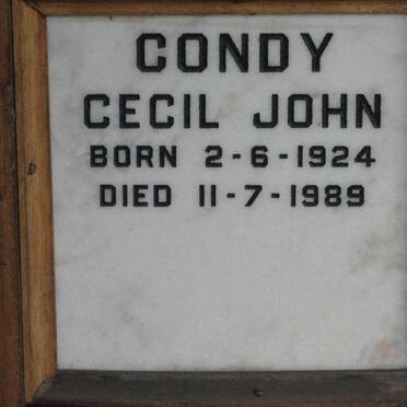 CONDY Cecil John 1924-1989