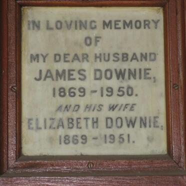 DOWNIE James 1869-1950 &amp; Elizabeth 1869-1951