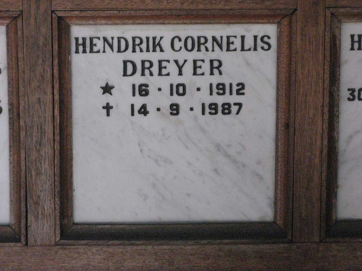 DREYER Hendrik Cornelis 1912-1987