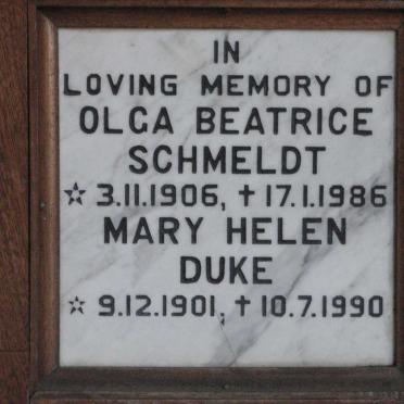 DUKE Mary Helen 1901-1990 :: SCHMELDT Olga Beatrice 1906-1986
