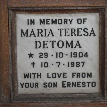 DETOMA Maria Teresa 1904-1987