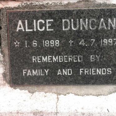 DUNCAN Alice 1898-1997