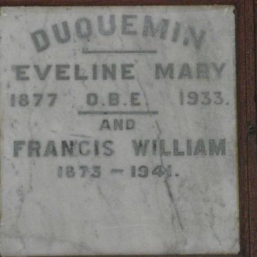 DUQUEMIN Francis William 1873-1941 &amp; Eveline Mary 1877-1933