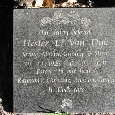 DYK Hester L., van 1925-2001