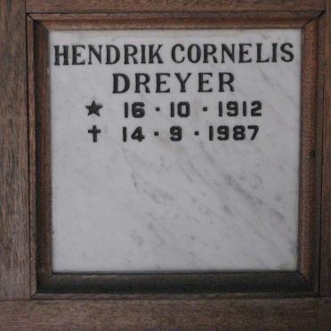 DREYER Hendrik Cornelis 1912-1987