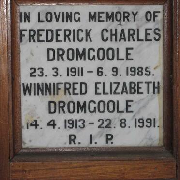 DROMGOOLE Federick Charles 1911-1985 &amp; Winnifred Elizabeth 1913-1991