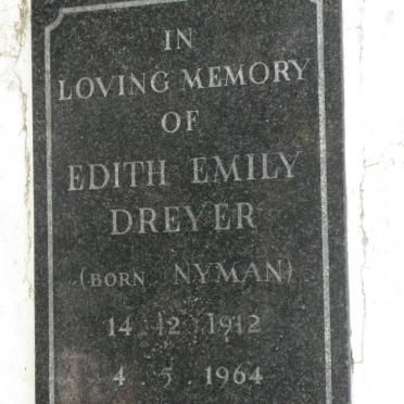 DREYER Edith Emily nee NYMAN 1912-1964