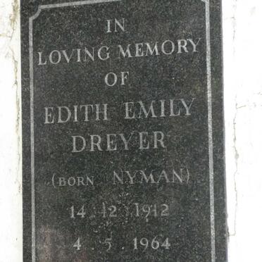 DREYER Edith Emily nee NYMAN 1912-1964