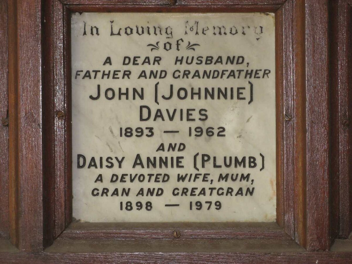 DAVIES John 1893-1962 &amp; Daisy Annie PLUMP 1898-1979