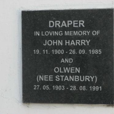 DRAPER John Harry 1900-1985 &amp; Olwen STANBURY 1903-1991