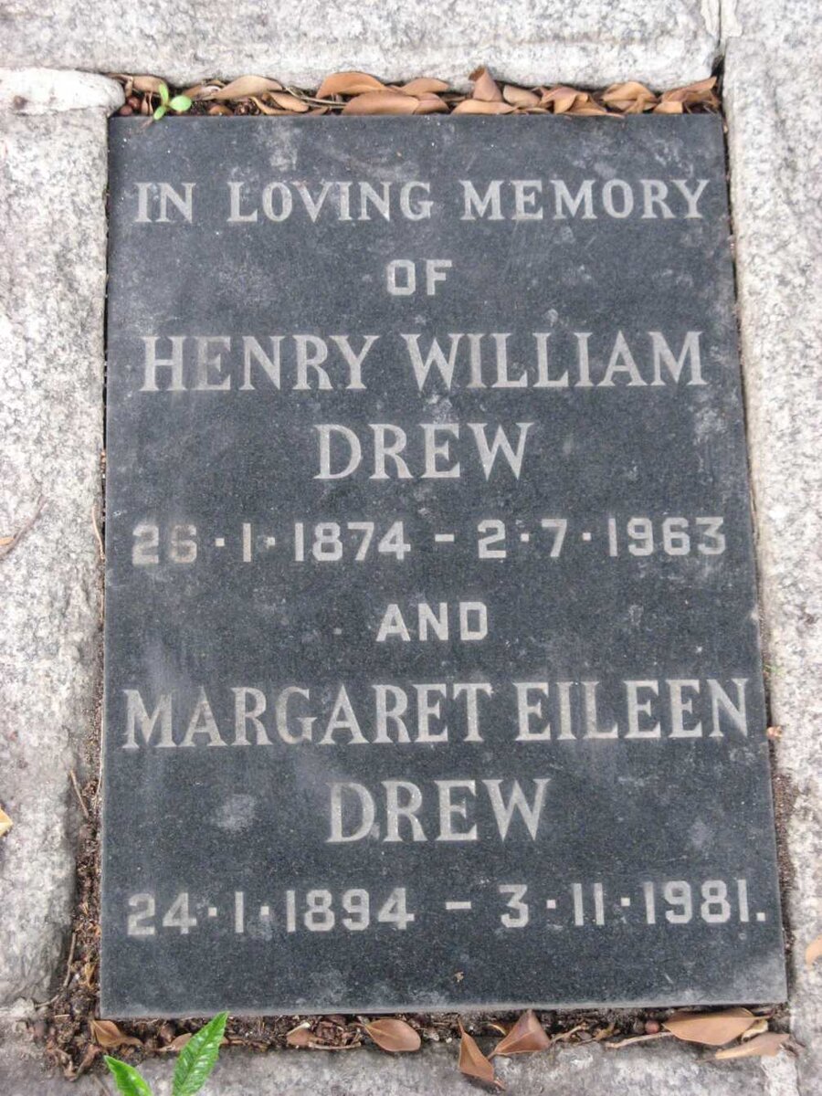 DREW Henry William 1874-1963 &amp; Margaret Eileen 1894-1981