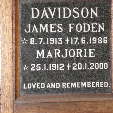 DAVIDSON James Foden 1913-1986 &amp; Marjorie 1912-2000
