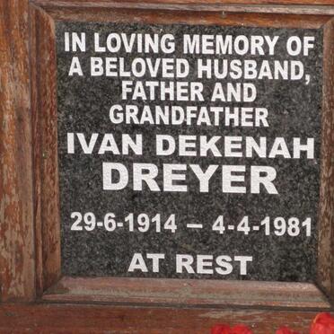 DREYER Ivan Dekenah 1914-1981