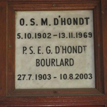 D'HONDT O.S.M. 1902-1969 &amp; P.S.E.G. BOURLARD 1903-2003