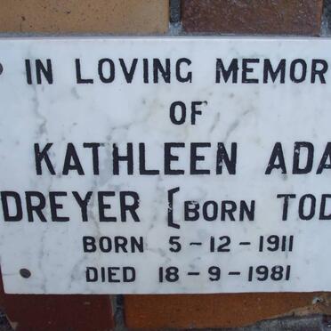 DREYER Kathleen Ada nee TODD 1911-1981