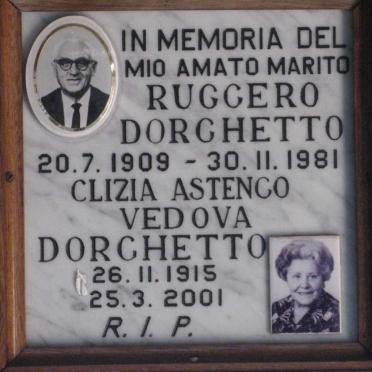 DORGHETTO Ruggero 1909-1981 &amp; Clizia Astengo Vedova 1915-2001