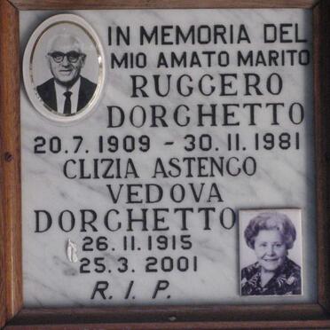 DORGHETTO Ruggero 1909-1981 &amp; Clizia Astengo Vedova 1915-2001