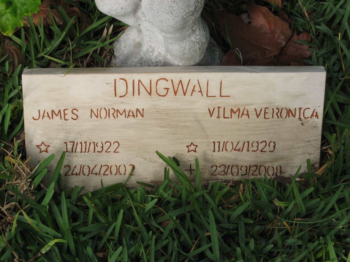DINGWALL James Norman 1922-2002 &amp; Vilma Veronica 1929-2008