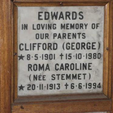 EDWARDS Clifford 1901-1980 &amp; Roma Caroline STEMMET 1913-1994