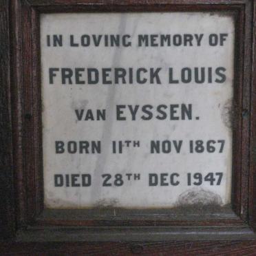EYSSEN Frederick Louis, van 1867-1947