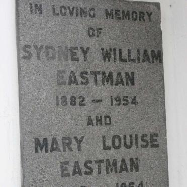 EASTMAN Sydney William 1882-1954 &amp; Mary Louise 1886-1964