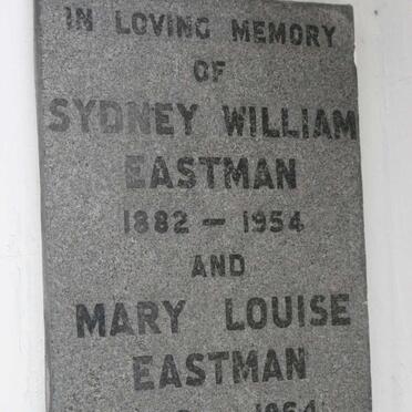 EASTMAN Sydney William 1882-1954 &amp; Mary Louise 1886-1964