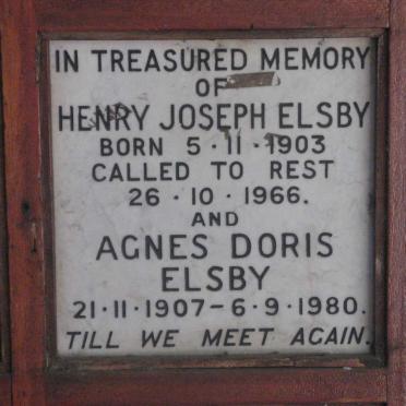 ELSBY Henry Joseph 1903-1966 &amp; Agnes Doris 1907-1980
