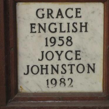 ENGLISH Grace -1958 :: JOHNSTON Joyce -1982