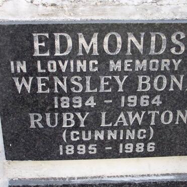 EDMONDS Wensley Bond 1894-1964 &amp; Ruby Lawton GUNNING 1895-1986