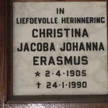 ERASMUS Christina Jacoba Johanna 1905-1990