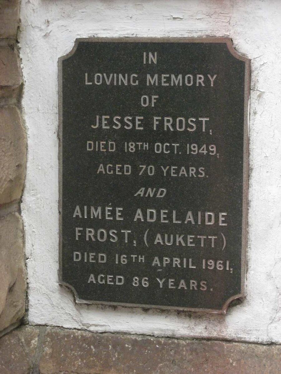 FROST Jesse -1949 &amp; Aimee Adelaide AUKETT -1961