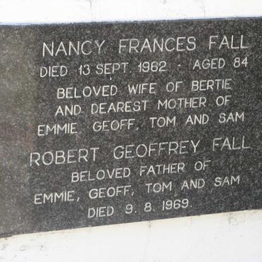 FALL Robert Geoffrey -1969 &amp; Nancy Frances -1962