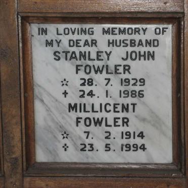 FOWLER Millicent 1914-1994 :: FOWLER Stanley John 1929-1986