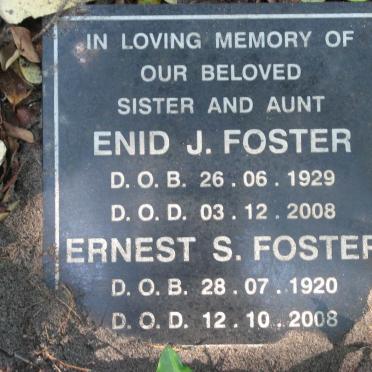 FOSTER Ernest S. 1920-2008 &amp; Enid J. 1929-2008