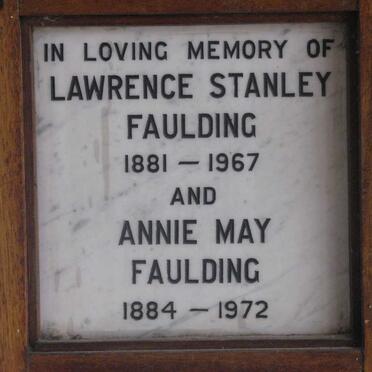 FAULDING Lawrence Stanley 1881-1967 &amp; Annie May 1884-1972