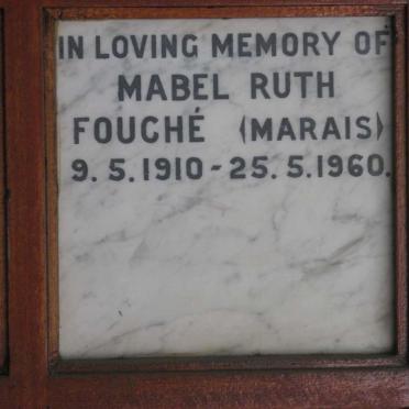 FOUCHE Mabel Ruth nee MARAIS 1910-1960