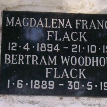 FLACK Bertram Woodhouse 1889-1979 &amp; Magdalena Frances 1894-1978