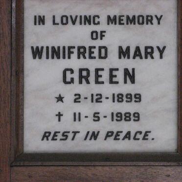 GREEN Winifred Mary 1899-1989