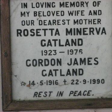 GATLAND Gordon James 1916-1990 &amp; Rosetta Minerva 1923-1976