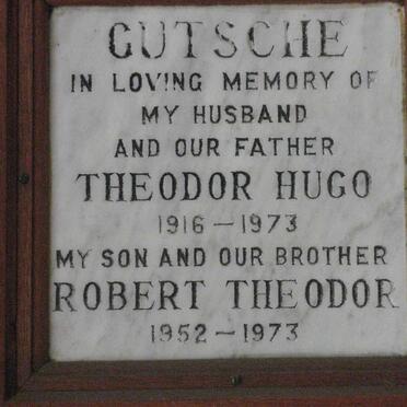 GUTSCHE Theodor Hugo 1916-1973 :: GUTSCHE Robert Theodor 1952-1973