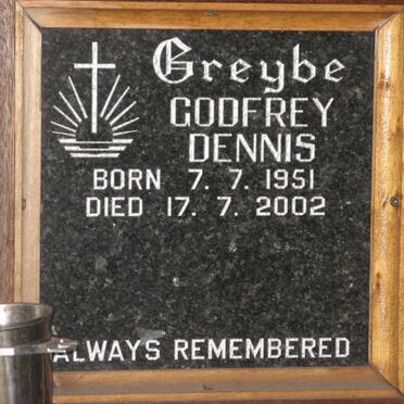 GREYBE Godfrey Dennis 1951-2002