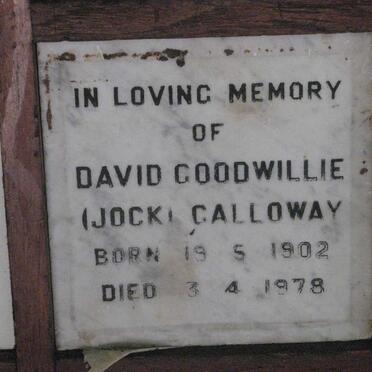 GALLOWAY David Goodwillie 1902-1978