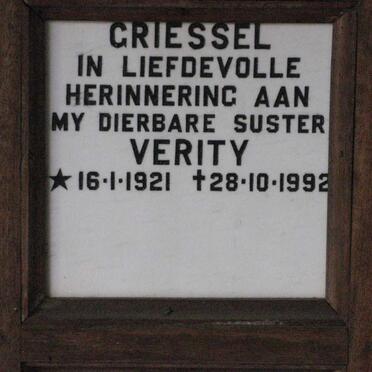 GRIESSEL Verity 1921-1992