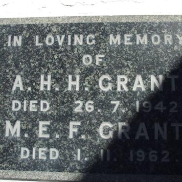 GRANT A.H.H. -1942 &amp; M.E.F. -1962