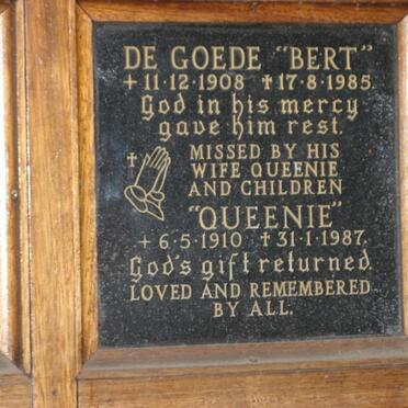GOEDE Bert, de 1908-1985 &amp; Queenie 1910-1987