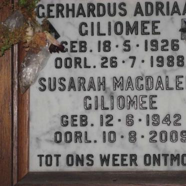 GILIOMEE Gerhardus Adriaan 1926-1988 :: GILIOMEE Susarah Magdalena 1942-2009